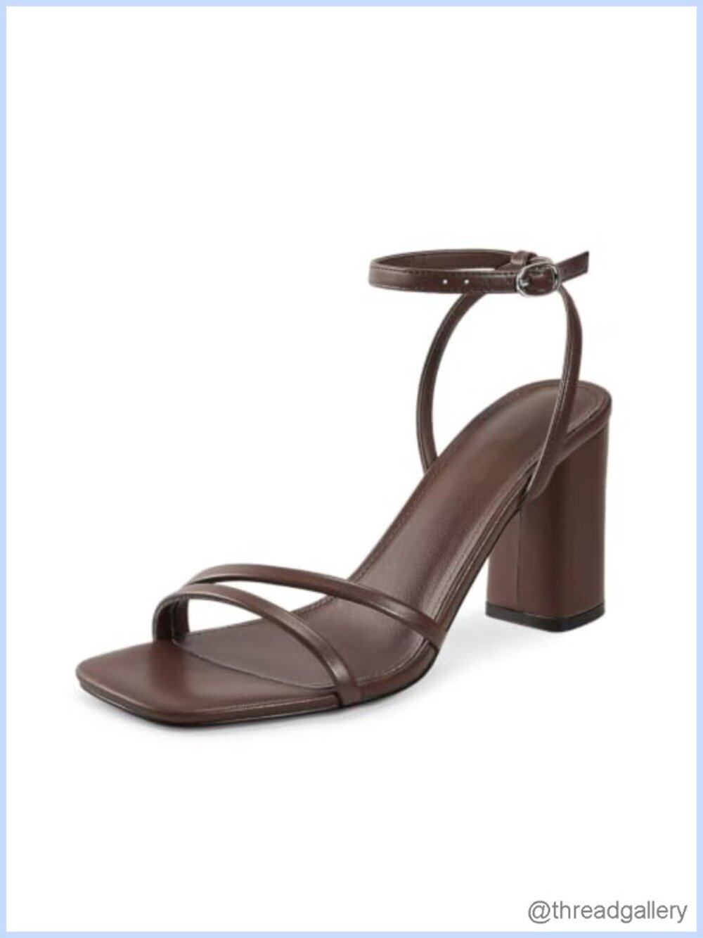 Womens Chunky Strappy Heels Square Open Toe Ankle Buckle Dress Party Sandals